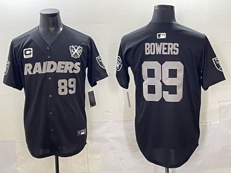 Men 2025 Oakland Raiders #89 Bowers Black Joint Name Nike Limited NFL Jersey style 820->chicago bears->NFL Jersey